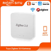 White Tuya ZigBee 3.0 gateway hub, app-controlled smart home bridge