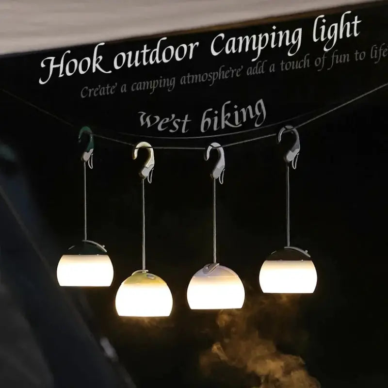 West Biking Camping Tent Hanging Light USB Rechargeable LED Lantern For Outdoor Camping Hiking And Emergency