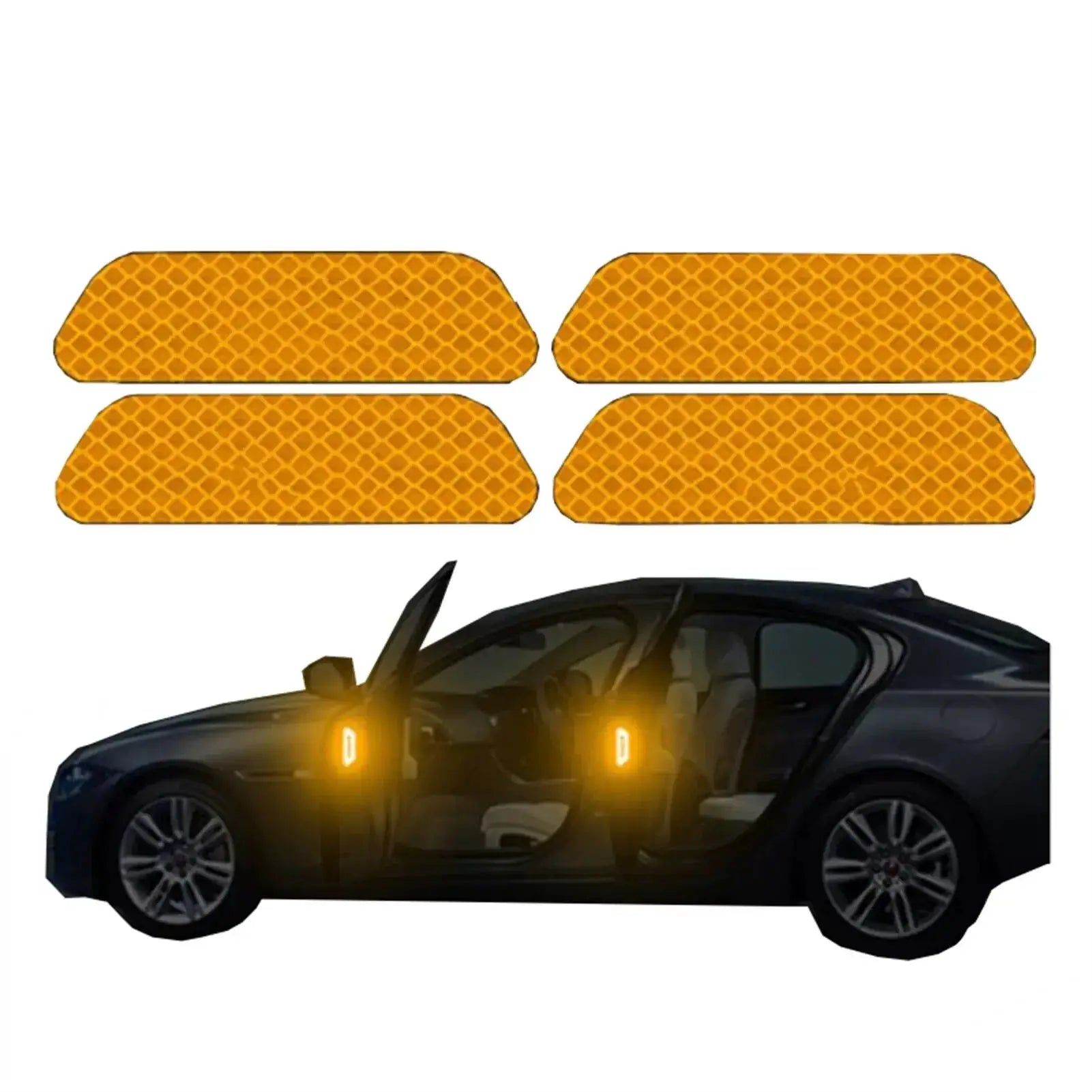 4 Pack Car Door Warning Reflector Stickers for Exterior and Interior Use Safety Opening Indicator Tape