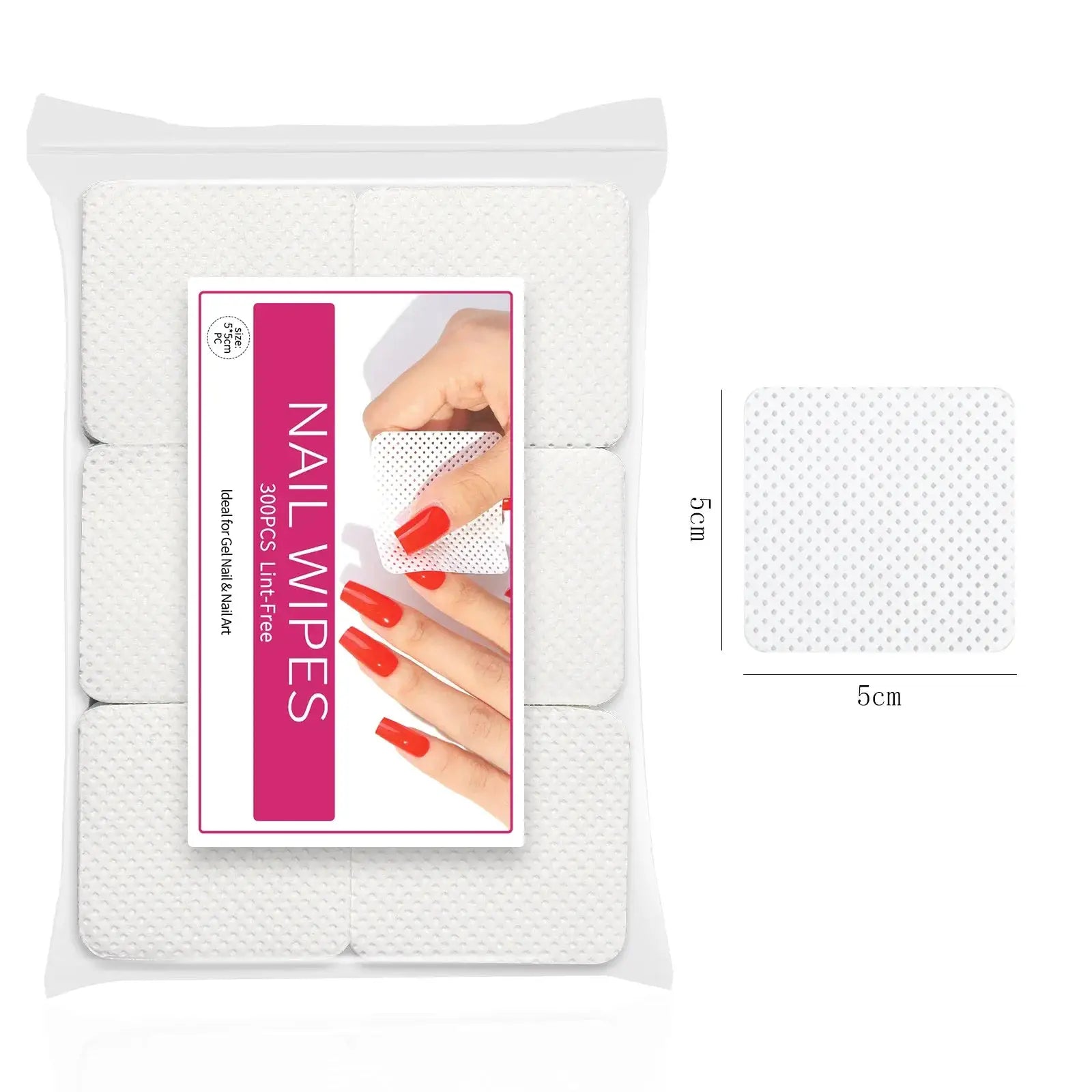 Misscheering 300pcs Lint Free Nail Polish Remover Napkins Vibrant Cotton Wipes Paper Pads For Manicure UV Gel Dust