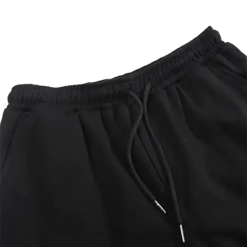 Shorts black drawstring athletic unisex casual fitness