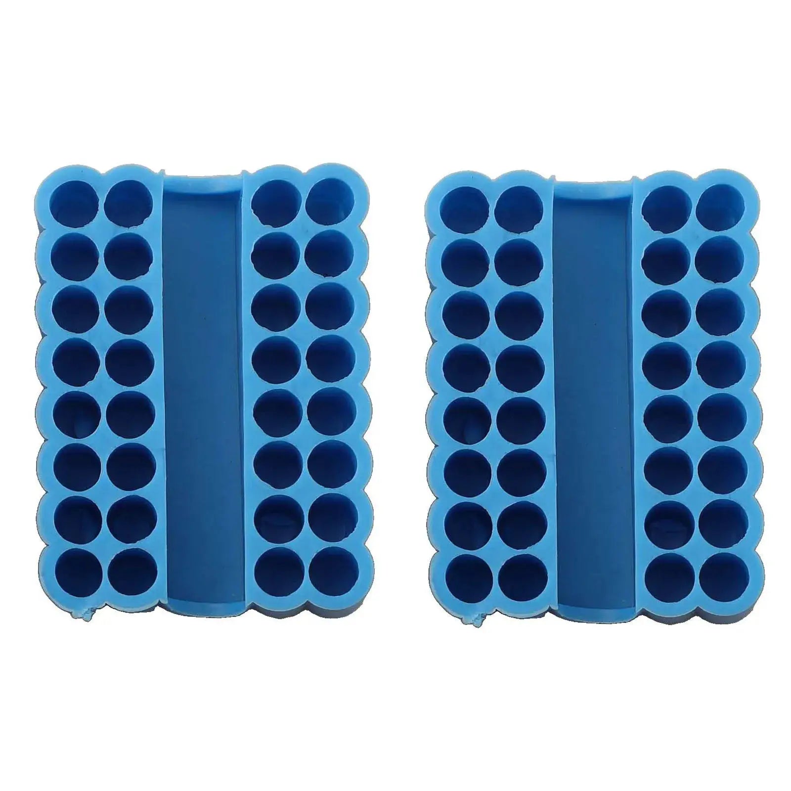 Blue 2-pack 32-hole bit holder organizer for 6.35mm hex shank screwdriver bits