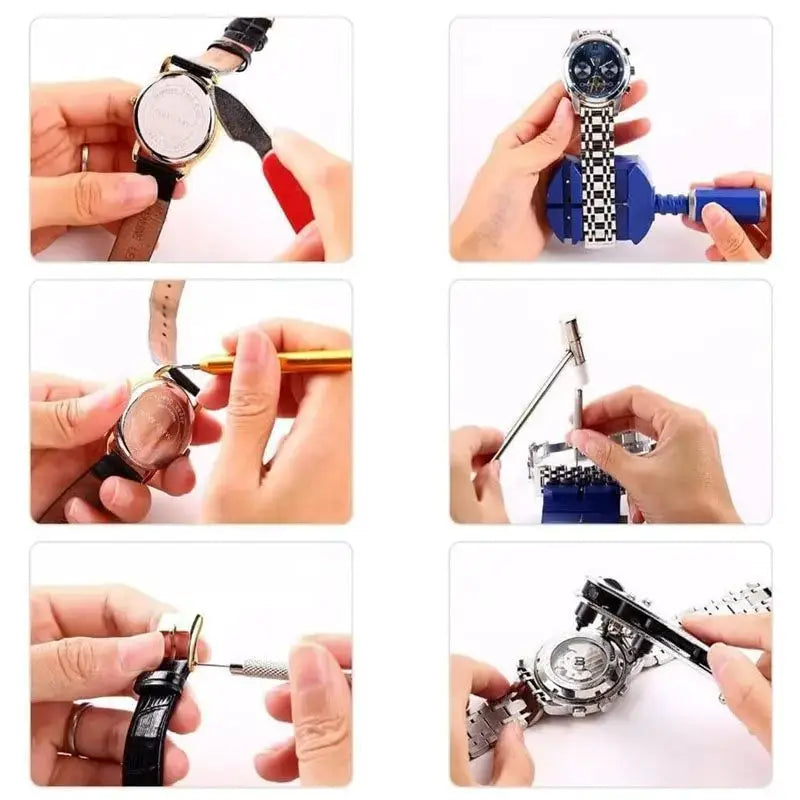 Watch Repair Tool Set Detachable Watch Strap Remover Bottom Cover Holder Fixing Kit Open Watch Replace Battery