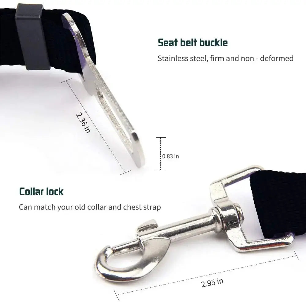 Adjustable Pet Car Seat Belt For Cats And Dogs Safe Vehicle Harness Lead Clip Secure Pet Restraint