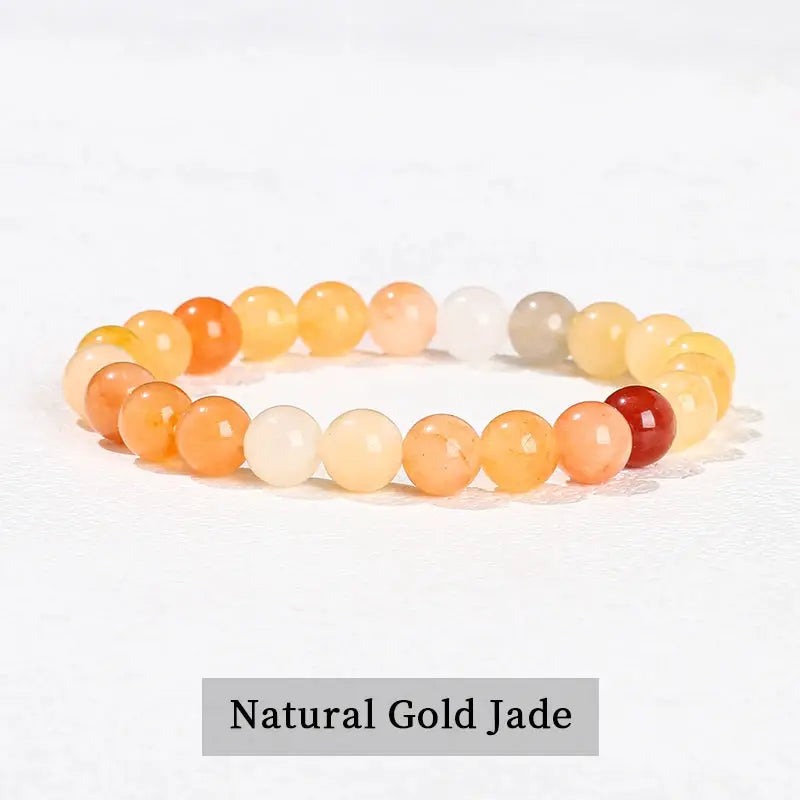 JD Natural Stone Beads Bracelet Amethyst Tiger Eye Crystal Quartz Agate Unisex Bangle Reiki Healing Jewelry Gift