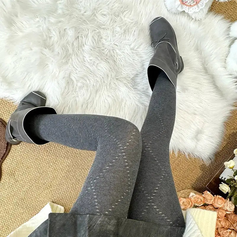 VelvetWeave Knitted Tights For Women Ultra Thin Jacquard Pantyhose For Autumn And Winter Warmth