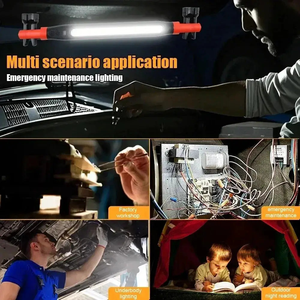 Super Bright Magnetic Work Light With 5200mAh Rechargeable Battery For Underhood Car Repair And Outdoor Lighting