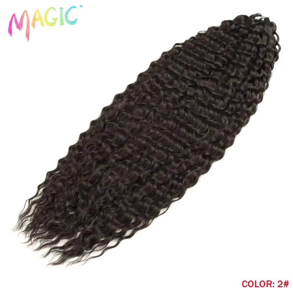 Magic Ariel Curl deep wave crochet hair extension, 22in, color 2# black, Simples Market
