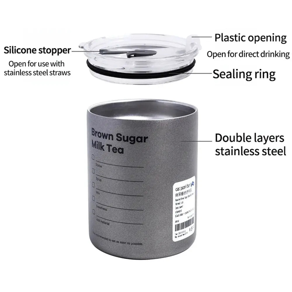 600ml Stainless Steel Thermos Bottle With Straw Insulated BPA Free
