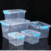 2 Pack Large Clear Plastic Storage Boxes Multifunctional for Desk Clothing and Documents Stackable