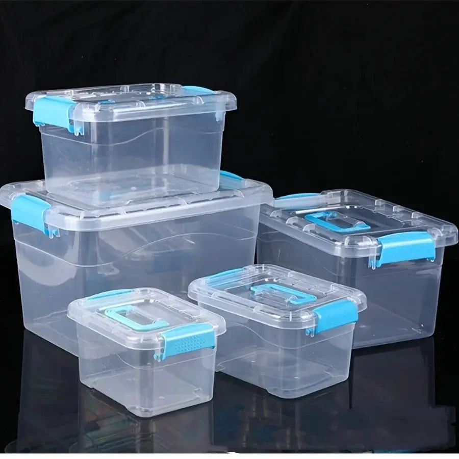 2 Pack Large Clear Plastic Storage Boxes Multifunctional for Desk Clothing and Documents Stackable