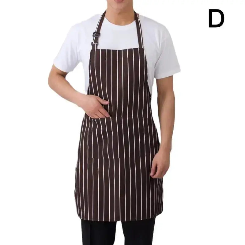 Halterneck Kitchen Apron With Pockets For Men And Women Sleeveless Chef Catering Waiter Printing BBQ