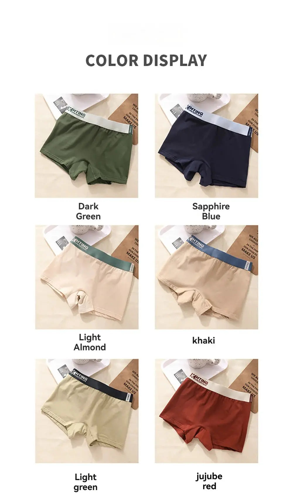 Cotton women's panties, 3-pack, high-elastic waistband, six color options