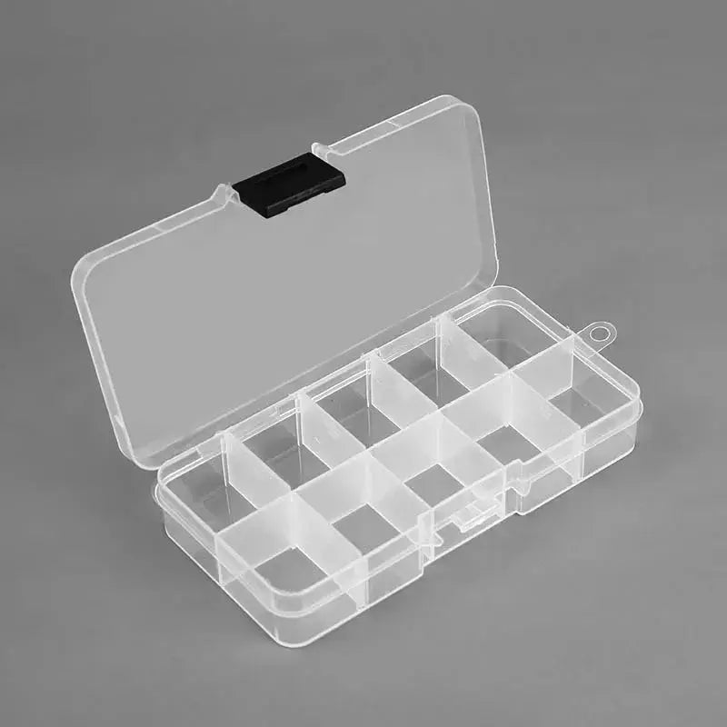 10 Slot Adjustable Plastic Jewelry Organizer Box For Beads And DIY Jewelry Making Craft Storage Case