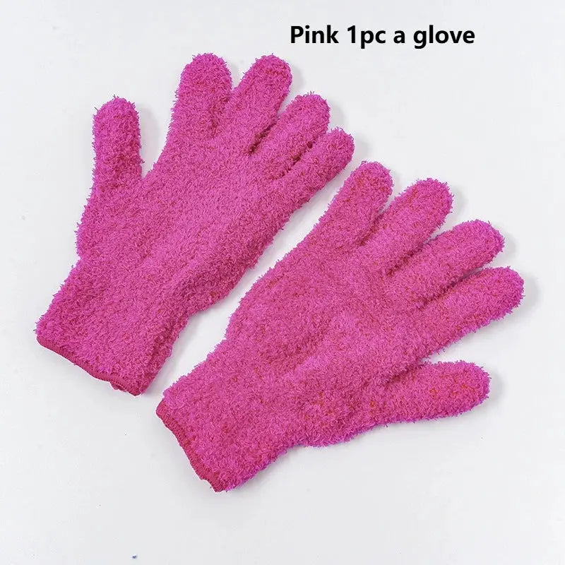 Pink microfiber dusting gloves by Simples Market, stretchable and breathable (2 shown)