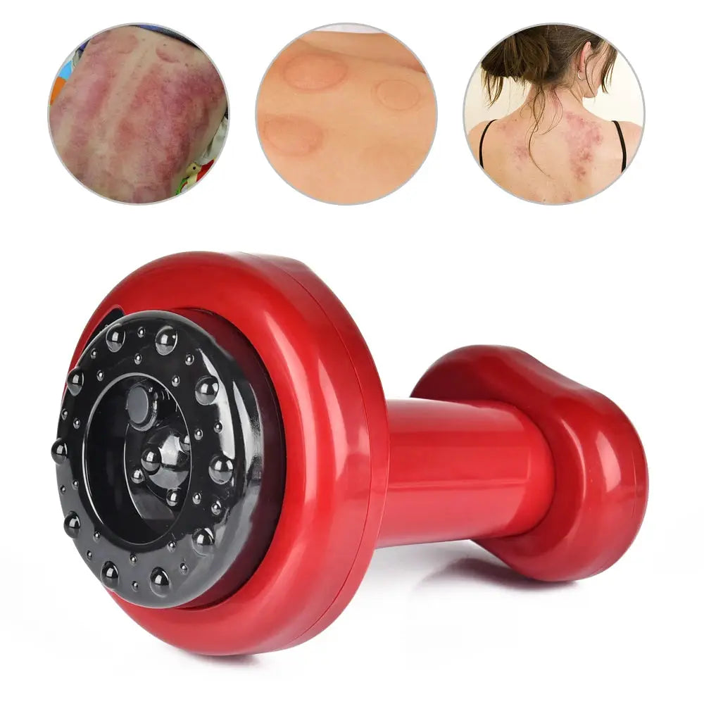 Simples Market red electric cupping massage device for body with suction cups and EMS/IR heating