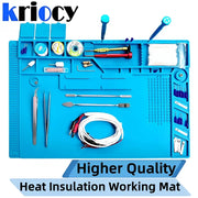 Silicone Soldering Mat ESD Antistatic Heat Resistant Workstation Pad for Electronics Repair and Maintenance