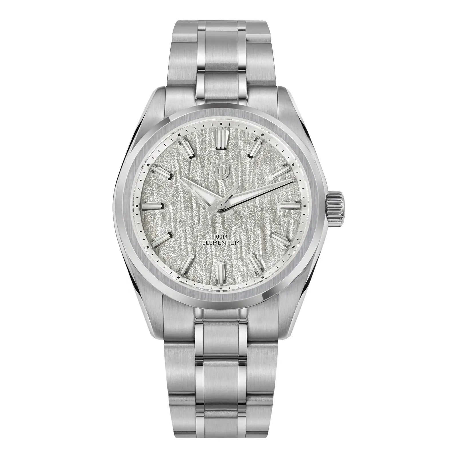 Watchdives WD0003C quartz watch with stainless steel bracelet and ice-crack dial; 38mm, 100m water resistant