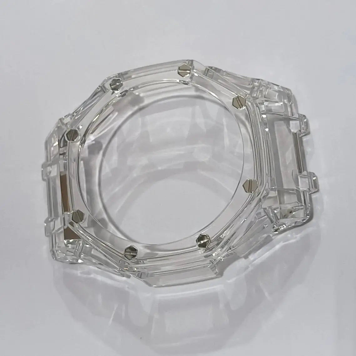 Transparent mod kit PC case for Casioak GA2100/GA2110 with clear rubber strap cover Simples Market