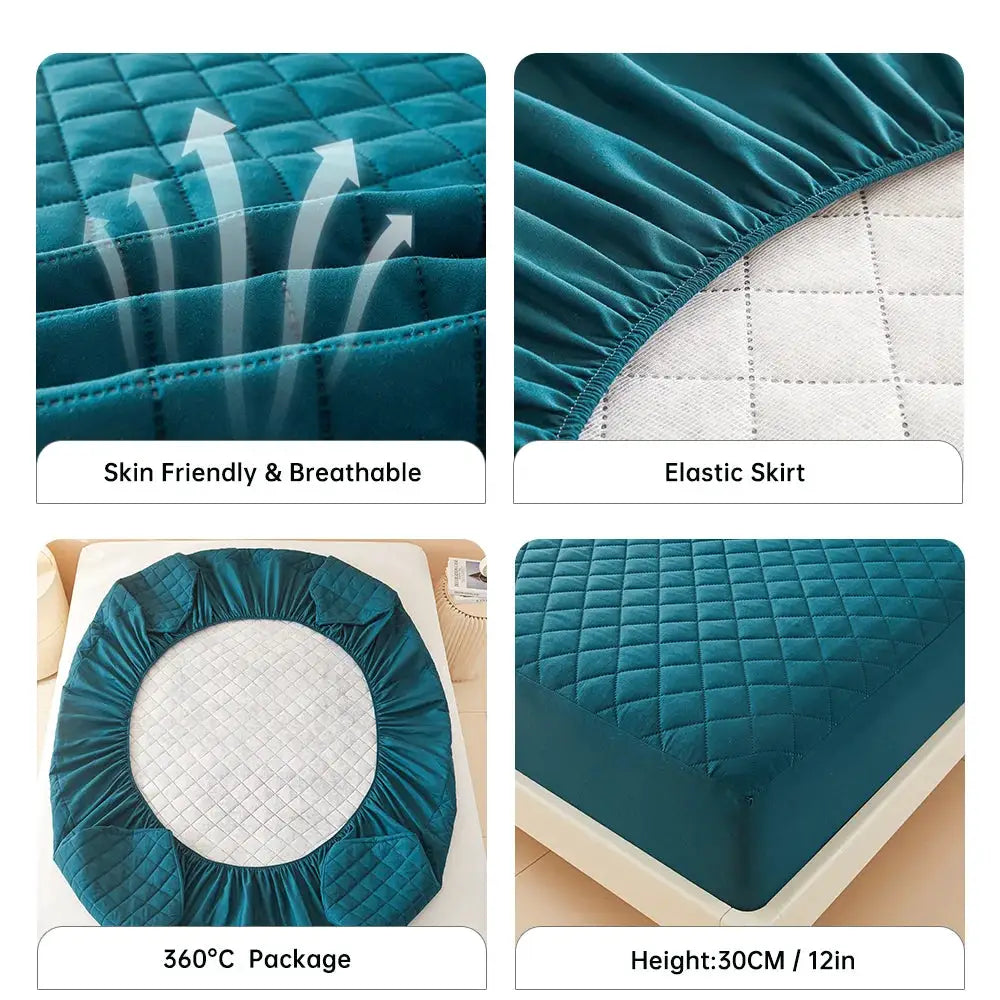 1pc 3D Air Fabric Thick Mattress Cover 100% Waterproof Mattress Protector Soft Breathable Fitted Bed Sheet