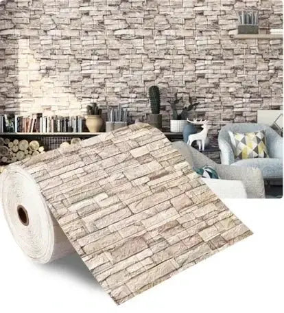 NovaHome 3D Foam Brick Wallpaper Roll Waterproof Self Adhesive Wall Decor For Living Room And Kitchen