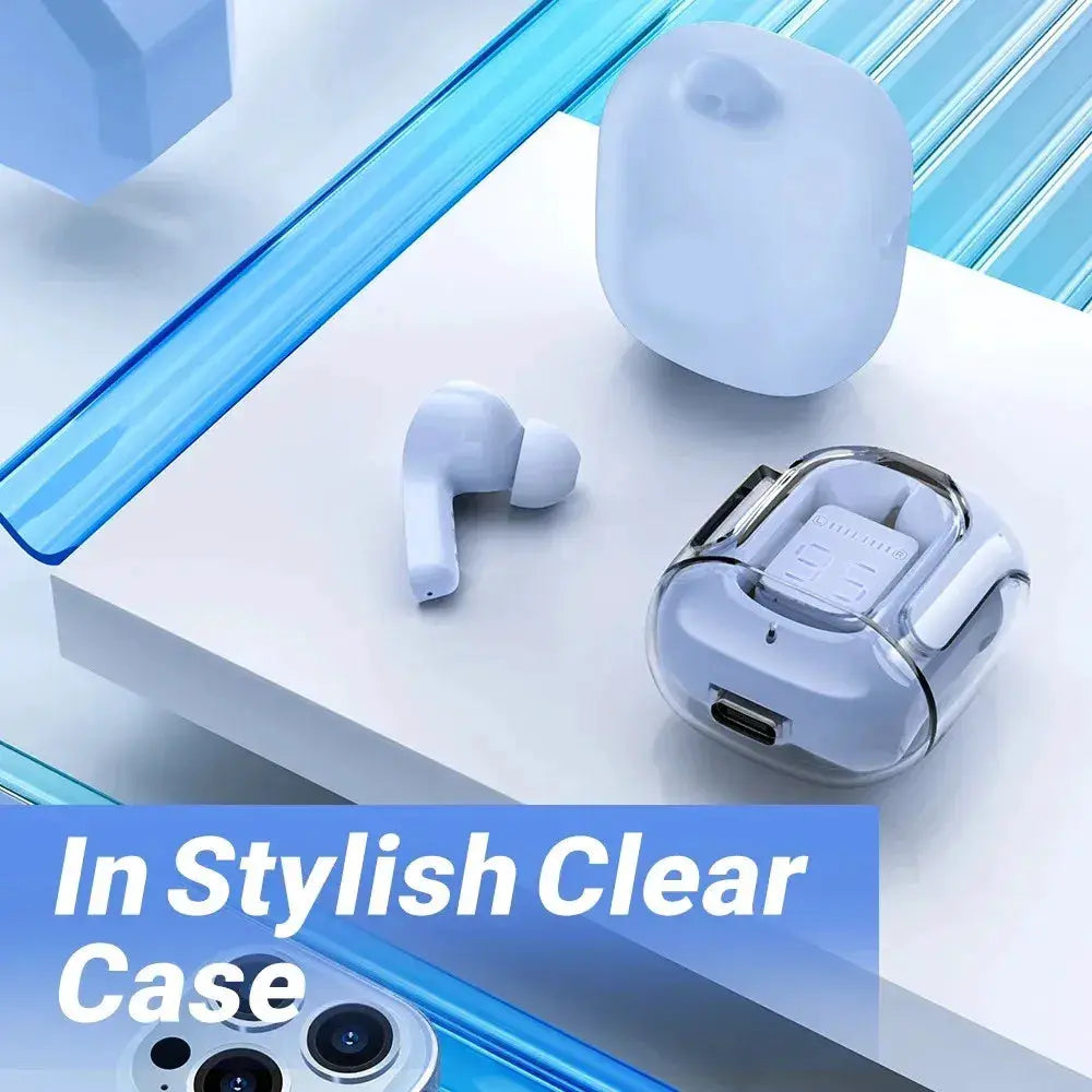 Xiaomi Original T2 Wireless Bluetooth Earphones With Transparent Design And LED Power Display HiFi Stereo Sound