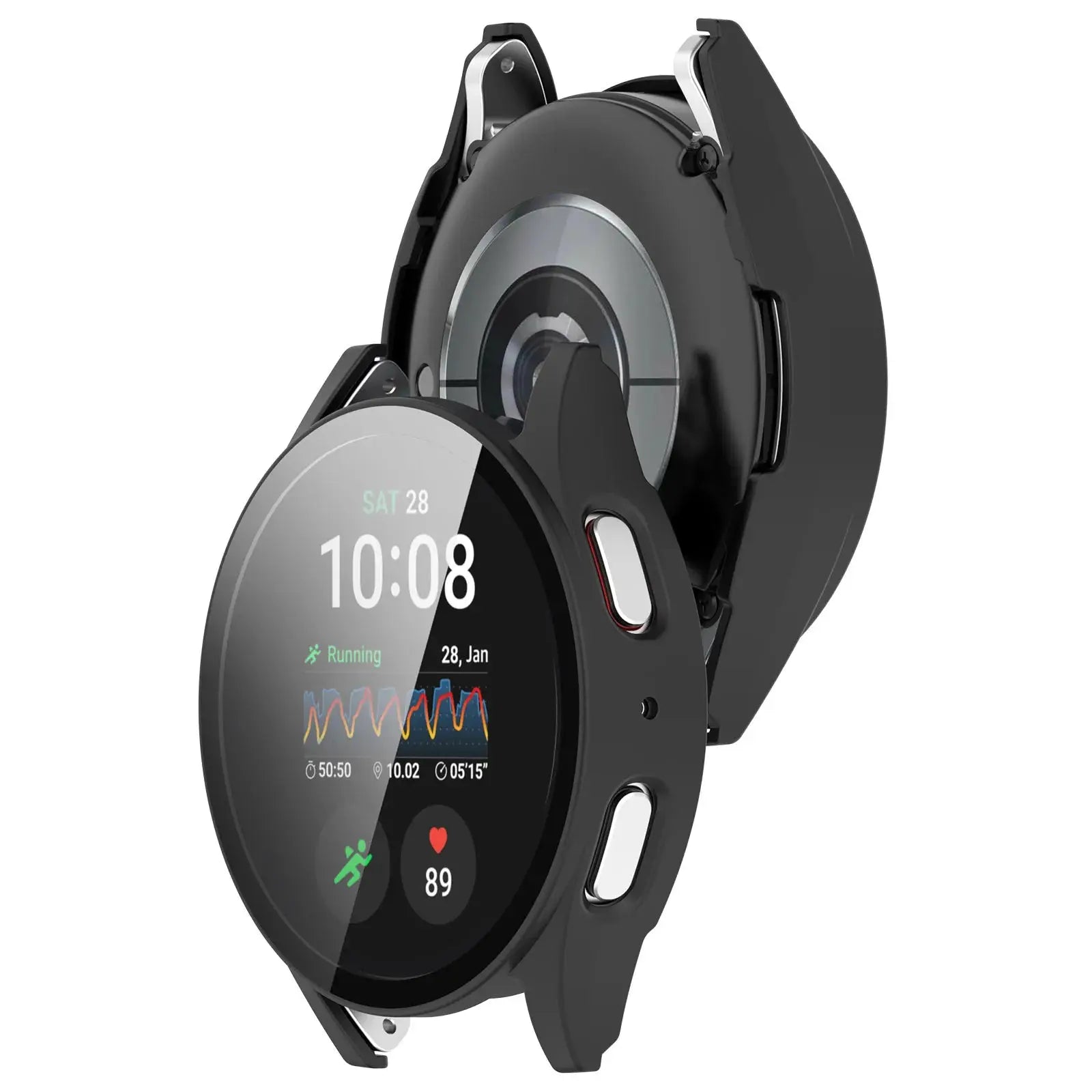 Glass+PC Case for samsung Galaxy watch 7 6 5 4 44mm 40mm Accessories all-around Anti-fall bumper cover watch7 4 Screen protector