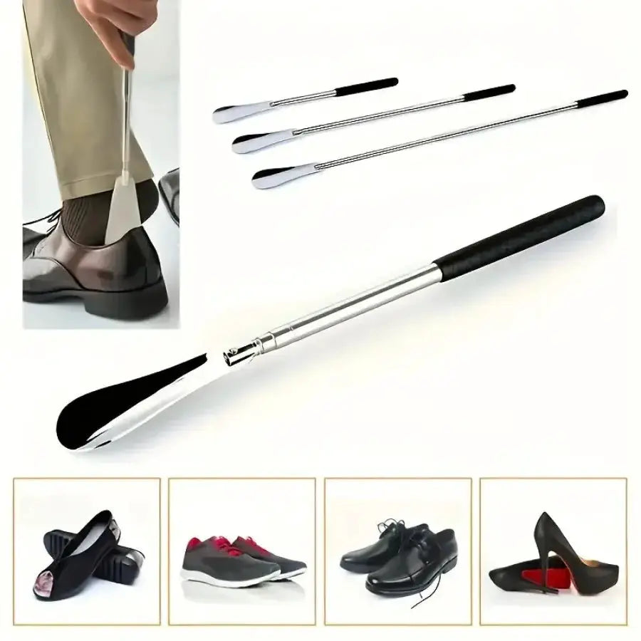 Retractable Stainless Steel Shoe Puller For Elderly Care And Shoe Assistance For Men And Women