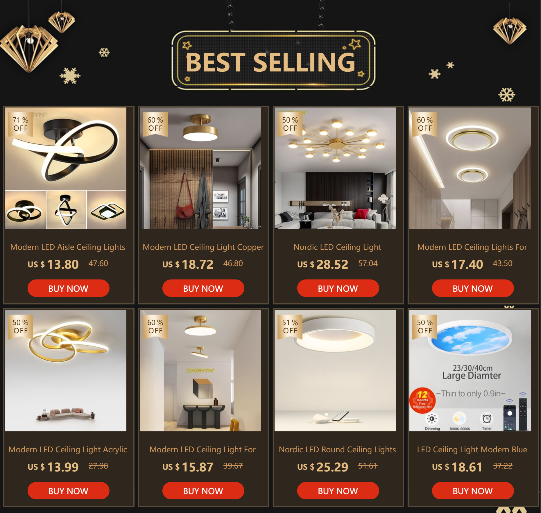 Modern LED Aisle Ceiling Lights by Simples Market; surface-mounted ceiling fixtures for porch, bedroom and living room