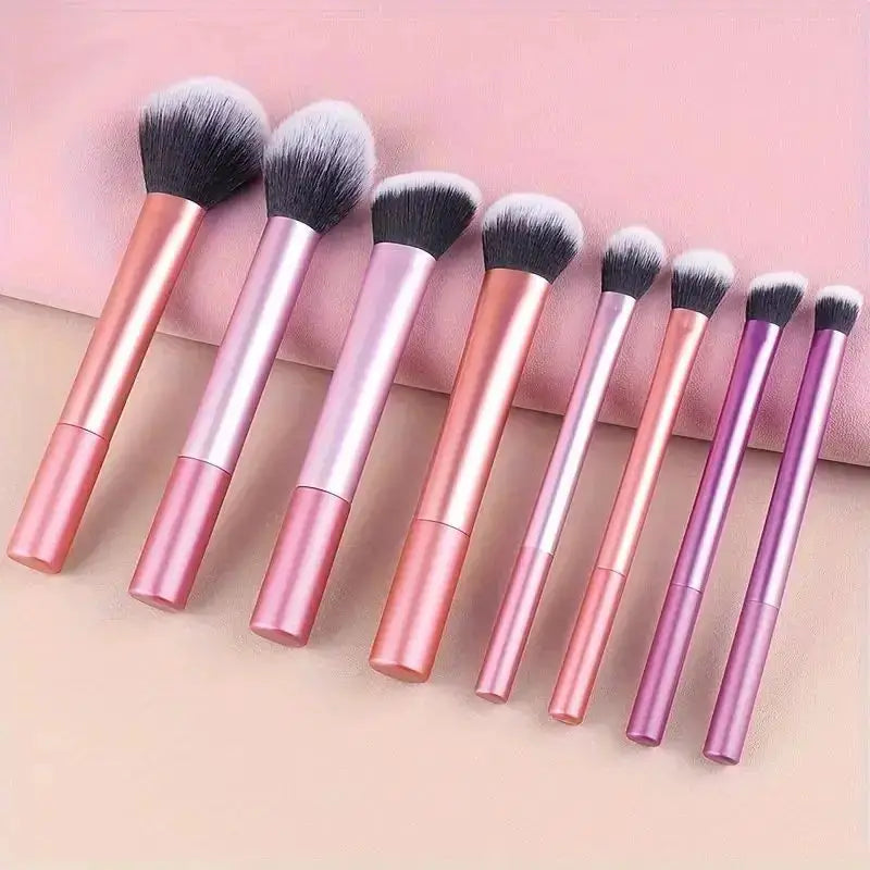 AstraBeauty 8 Piece Pro Makeup Brush Set Premium Synthetic Bristles For Foundation And Blush Easy To Clean Cruelty Free