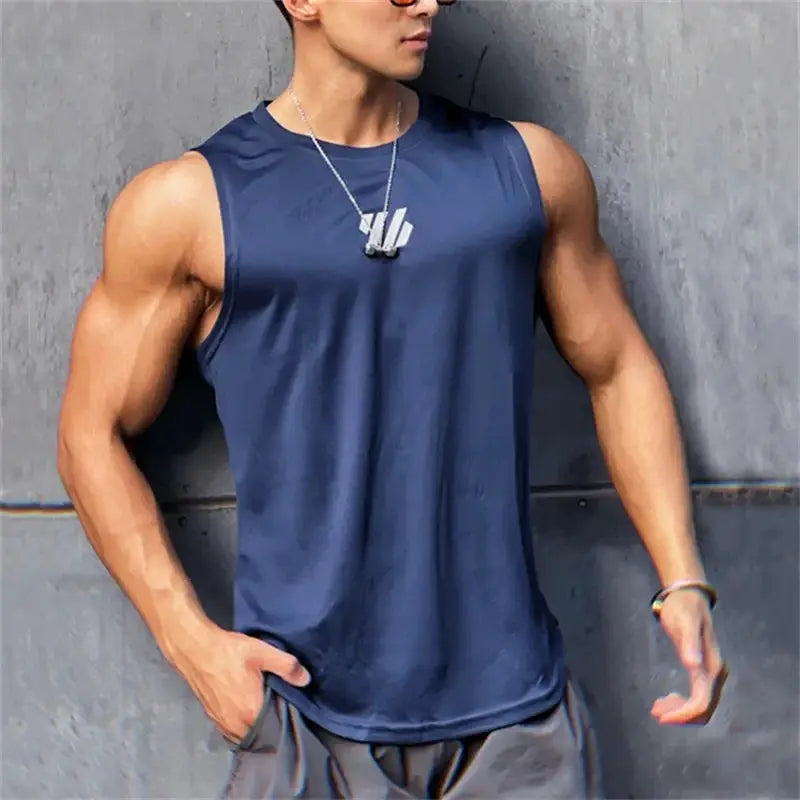 Summer Mesh Gym Vest For Men Sleeveless Tank Top High Quality Fitness Sports Shirt