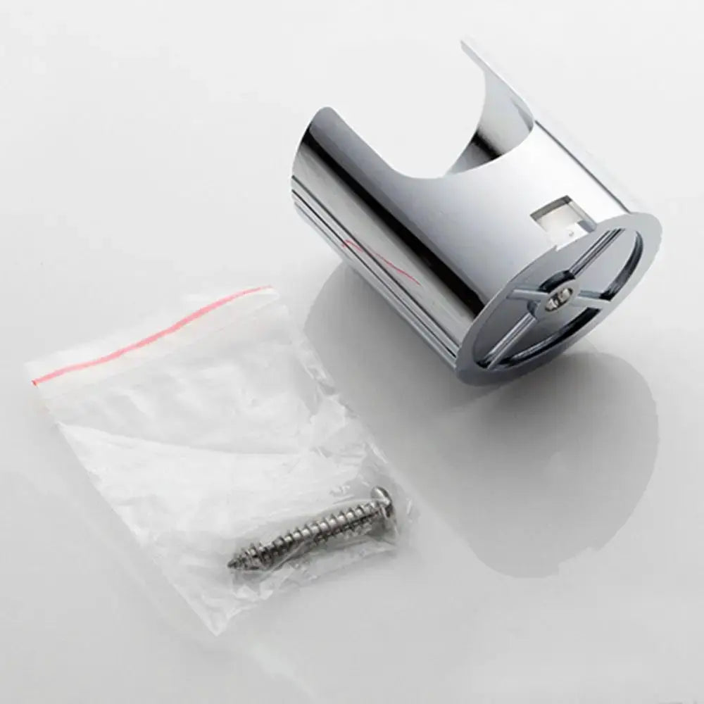 Handheld stainless steel shower spray head kit with screws and mounting hardware, adjustable