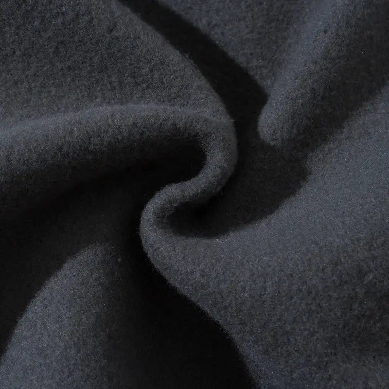ZODF fleece sweatpants fabric closeup in black, 345gsm soft fleece texture