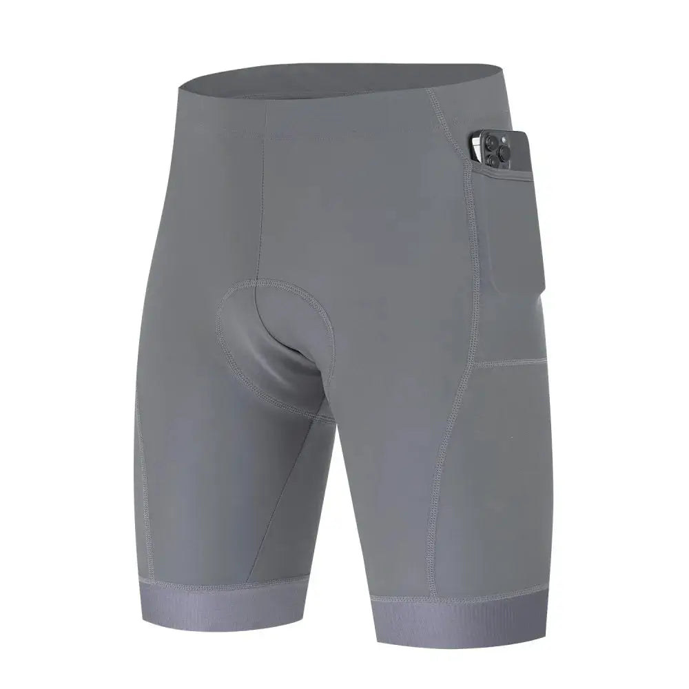 Men's cycling shorts by Simples Market in gray with 3D pad and quick-dry fabric