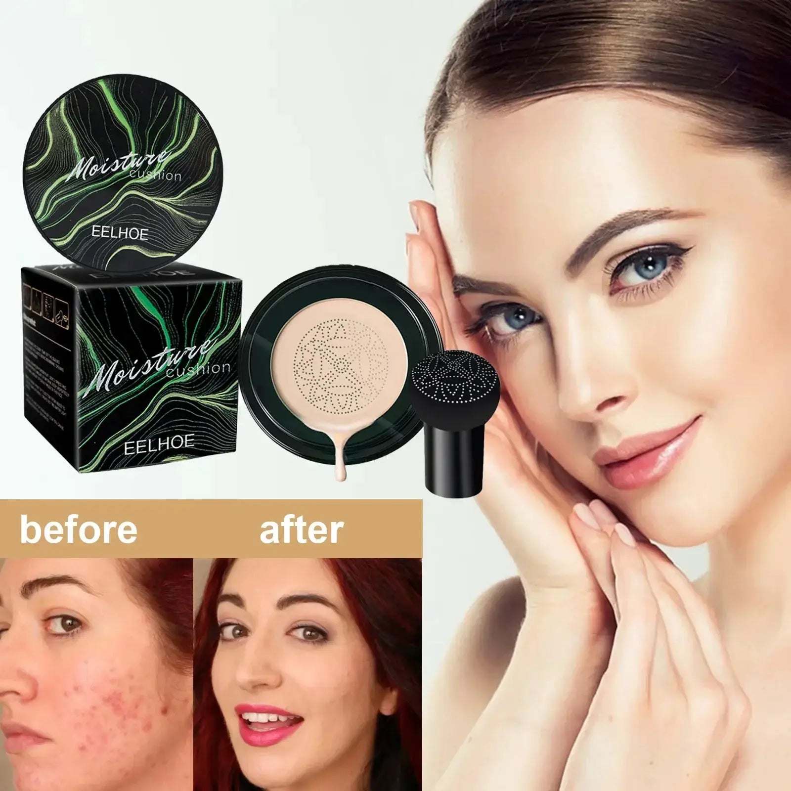 Magic Foundation Mushroom Head Air Cushion CC Cream Applicator Long Lasting High Coverage Waterproof Moisturizing Makeup
