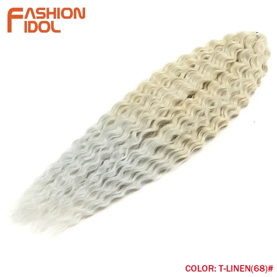Ariel Hair synthetic twist crochet curly braid extensions, 24in water wave, ombre blonde-brown, Simples Market