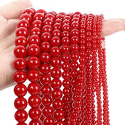 6mm 8mm 10mm Red Coral Crystal Beads Round For Jewelry Making DIY Bracelet Necklace Charms Beaded