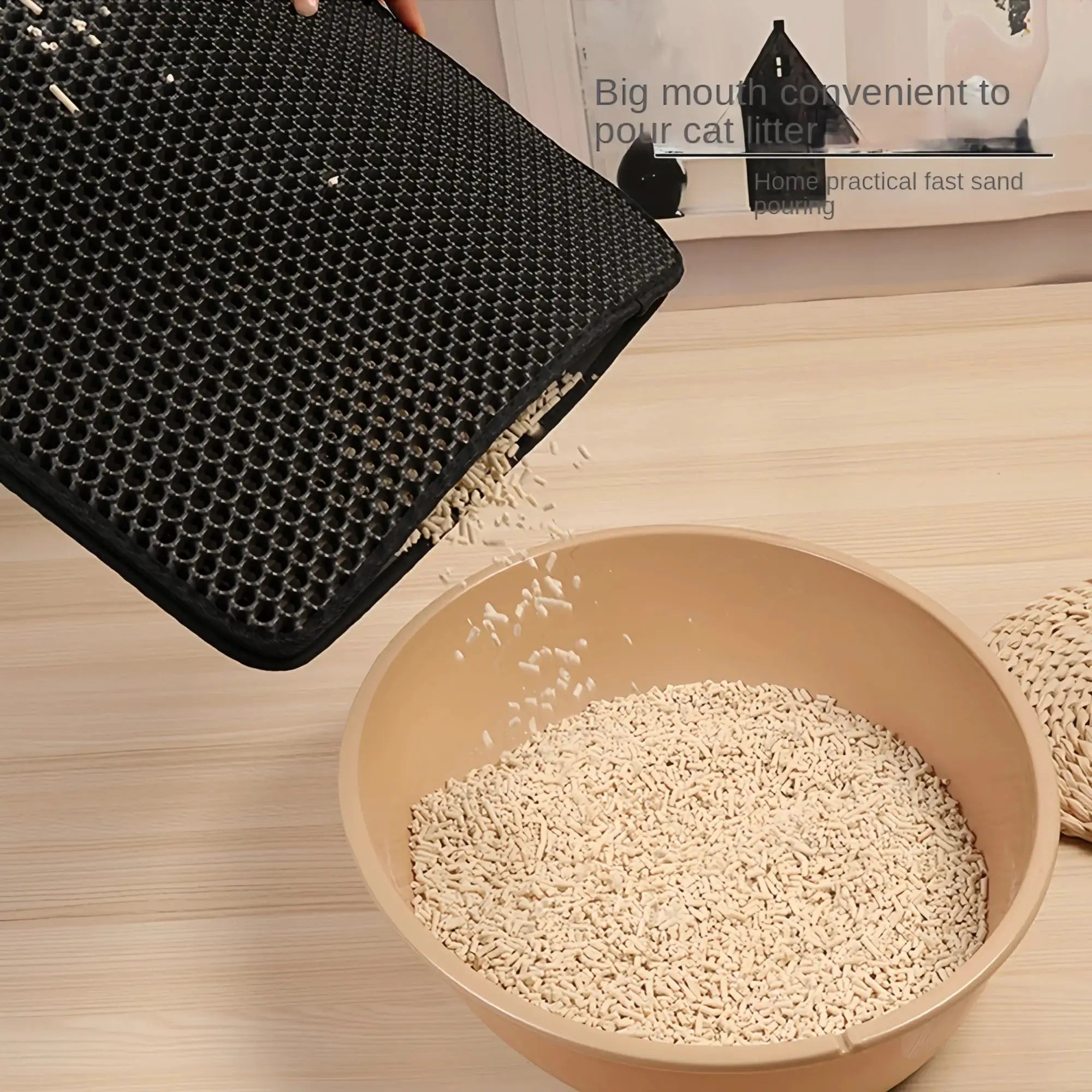Large EVA Cat Litter Mat Double Layer Waterproof Non Slip Washable Cat Toilet Mat For Litter Box