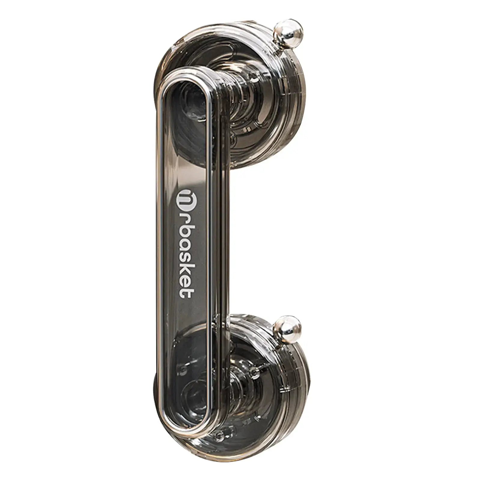 Strong suction cup bathroom handrail by Simples Market, transparent with dual suction cups