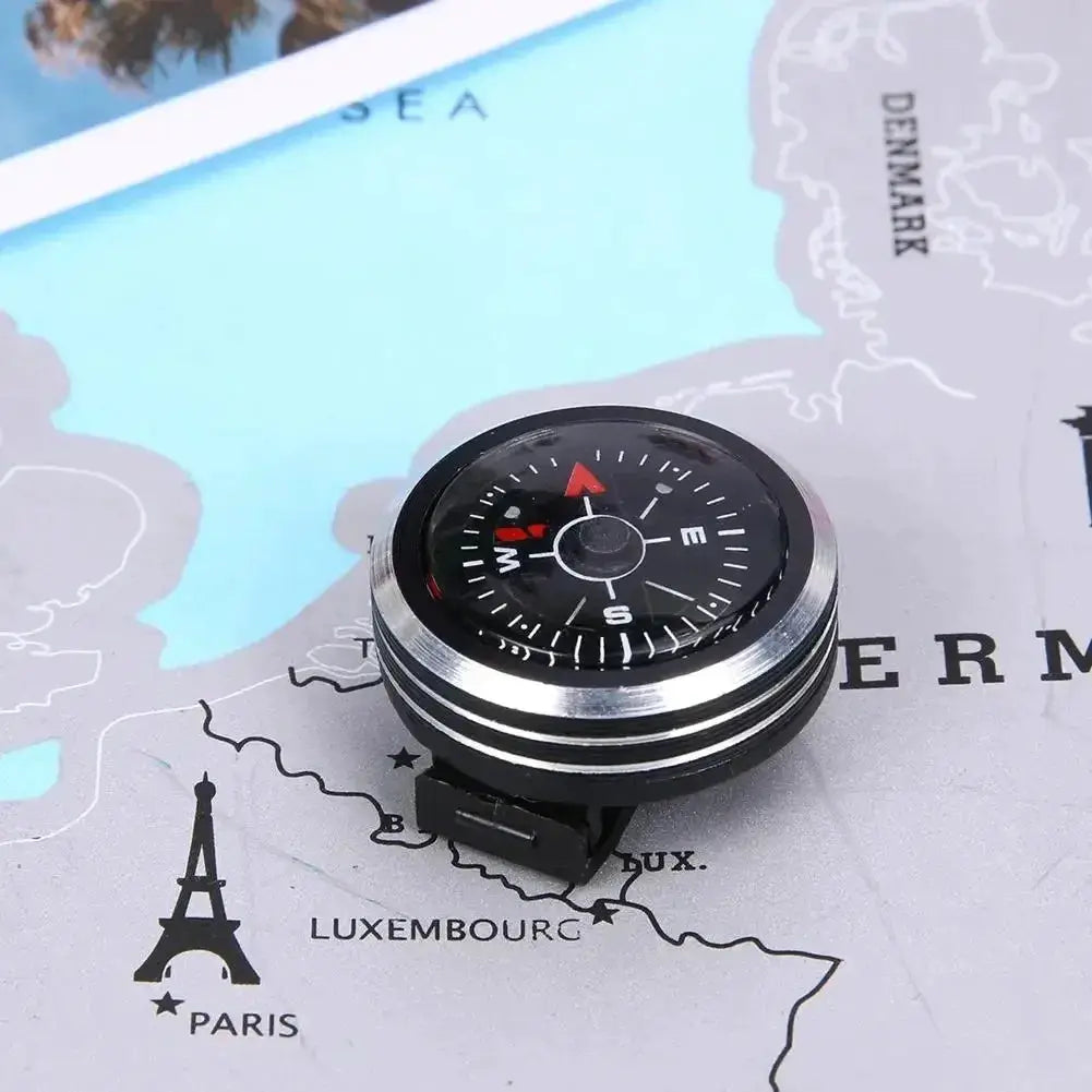 1pc mini watch strap compass by Simples Market; metal pocket compass with a black dial
