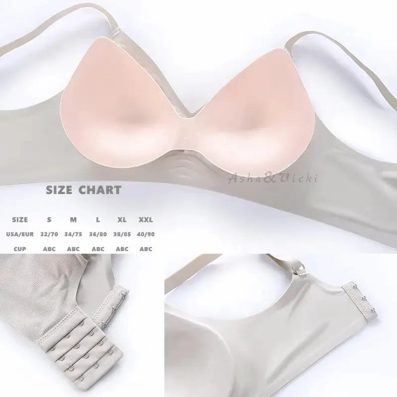 Simples Market latex cup bra in nude beige with back hook closure