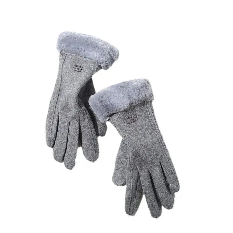 ArcticGlow Women Thick Plush Gloves Ultra Warm With Suede Accents For Driving And Cycling