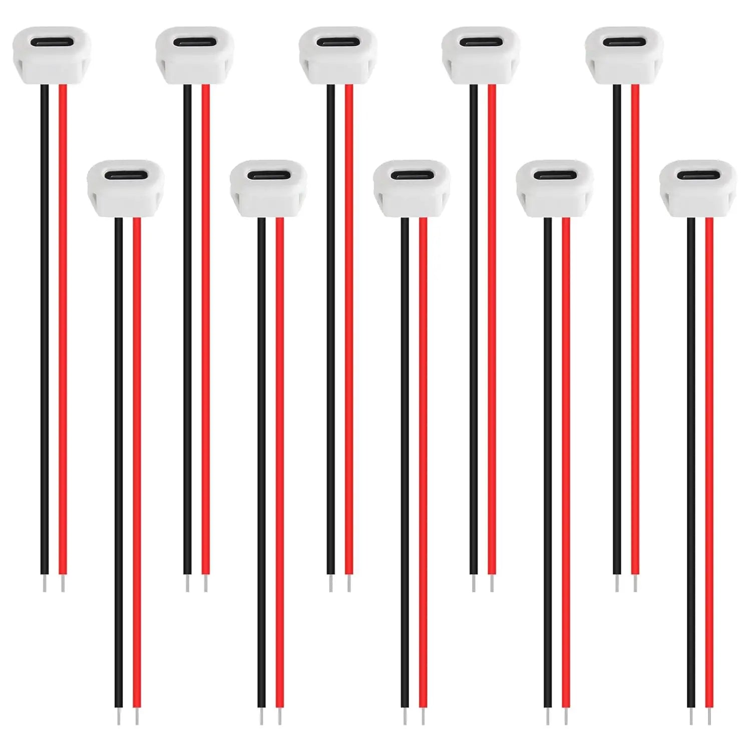 Type C Female Chassis Connector USB C Direct Crimp Jack Gold Plated Contacts Silica Gel Ring 5Pcs 10Pcs Power Cable