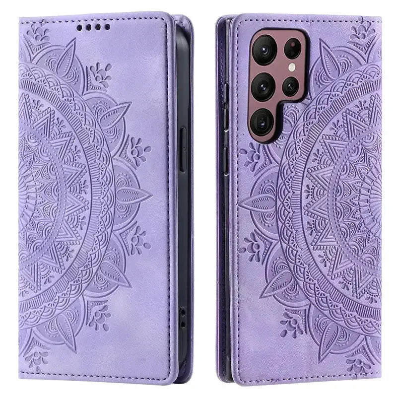 NovaGuard Magnetic Flip Leather Case for Samsung Galaxy S25 S24 Ultra S23 FE S22 S21 S20 S10 S9 Plus Note 20 Card Slot