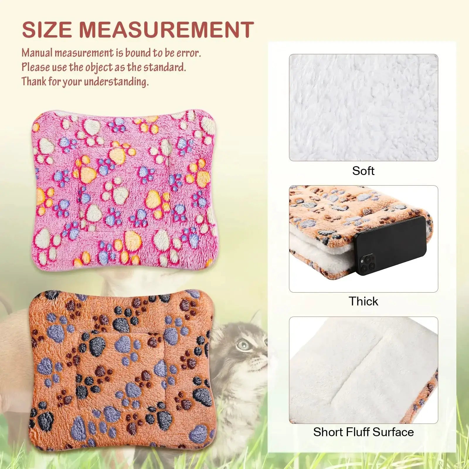Thick Flannel Pet Mat Bed For Dogs And Cats Soft Sleeping Mat Blanket For Puppies And Kittens