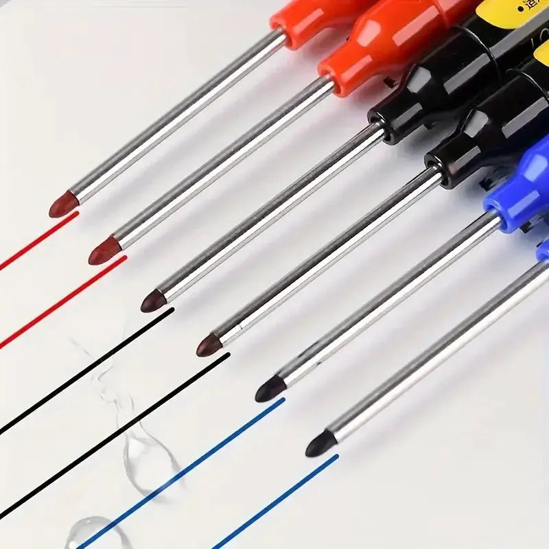 Simples Market multicolor deep-hole waterproof marker pens with 45mm long nibs for carpenter marking in woodworking and office