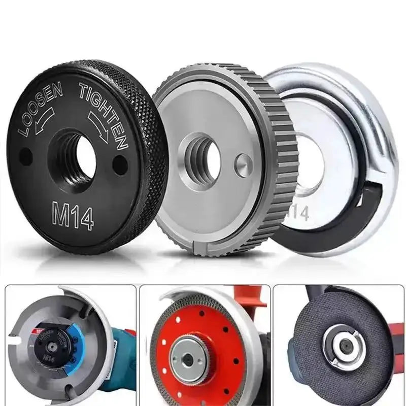 M10 Quick Release Self Locking Flange Nut With Pressing Plate Gear Type Accessories For Angle Grinder Polishing Discs