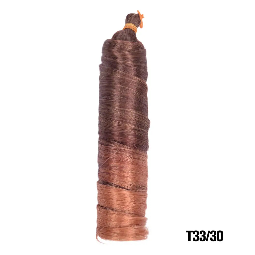 French Curls Braiding Hair 24in synthetic spiral curls extensions, pre-stretched loose wave, two-tone T33/30