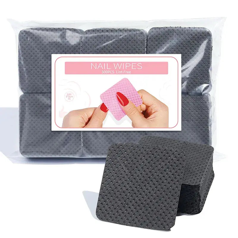 Misscheering 300pcs Lint Free Nail Polish Remover Napkins Vibrant Cotton Wipes Paper Pads For Manicure UV Gel Dust