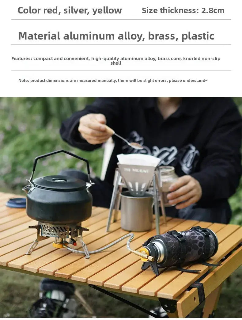 Butane adapter with bracket by Simples Market; aluminum alloy body with brass core for camping stove use